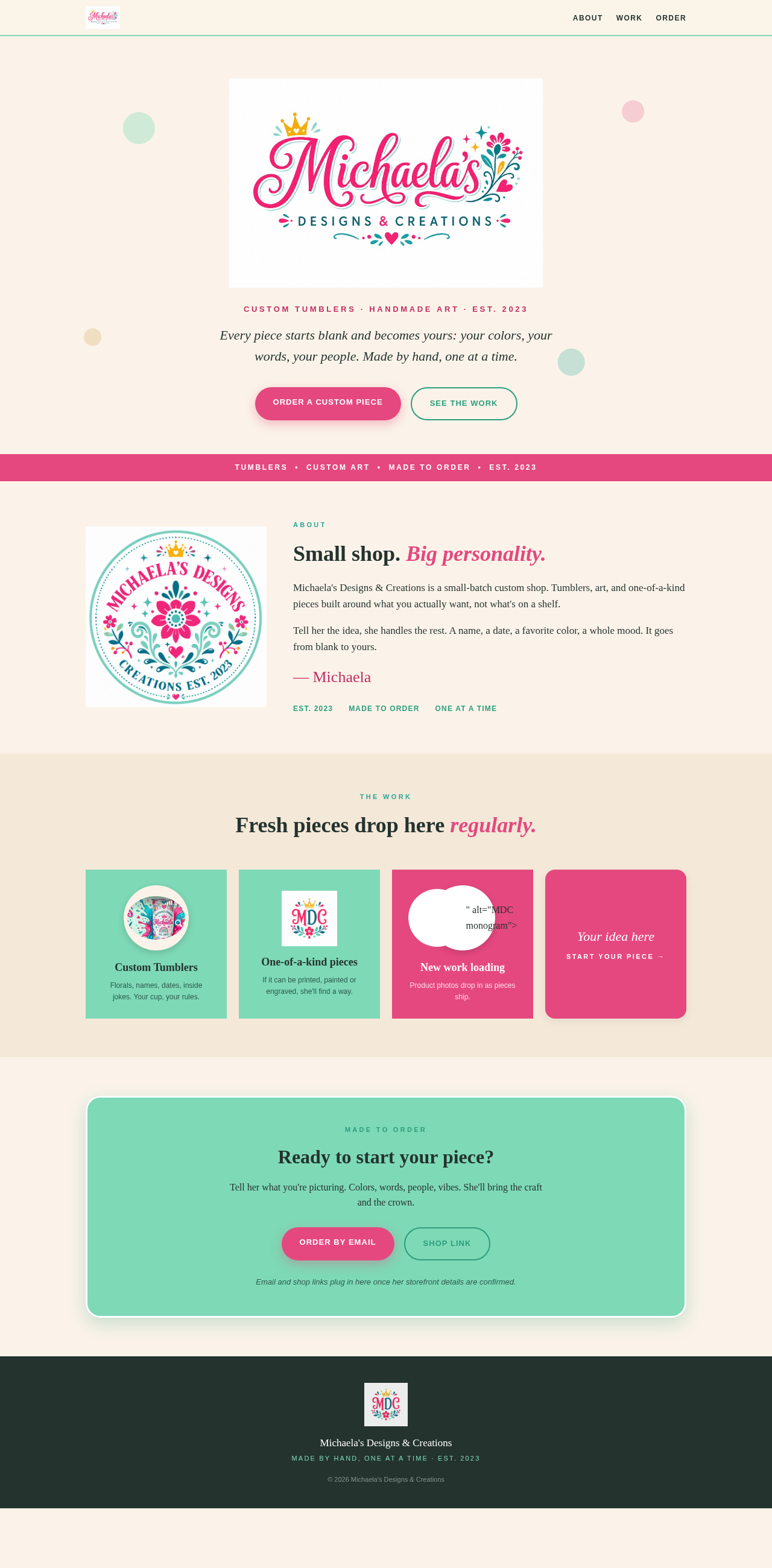 Client website, full page preview