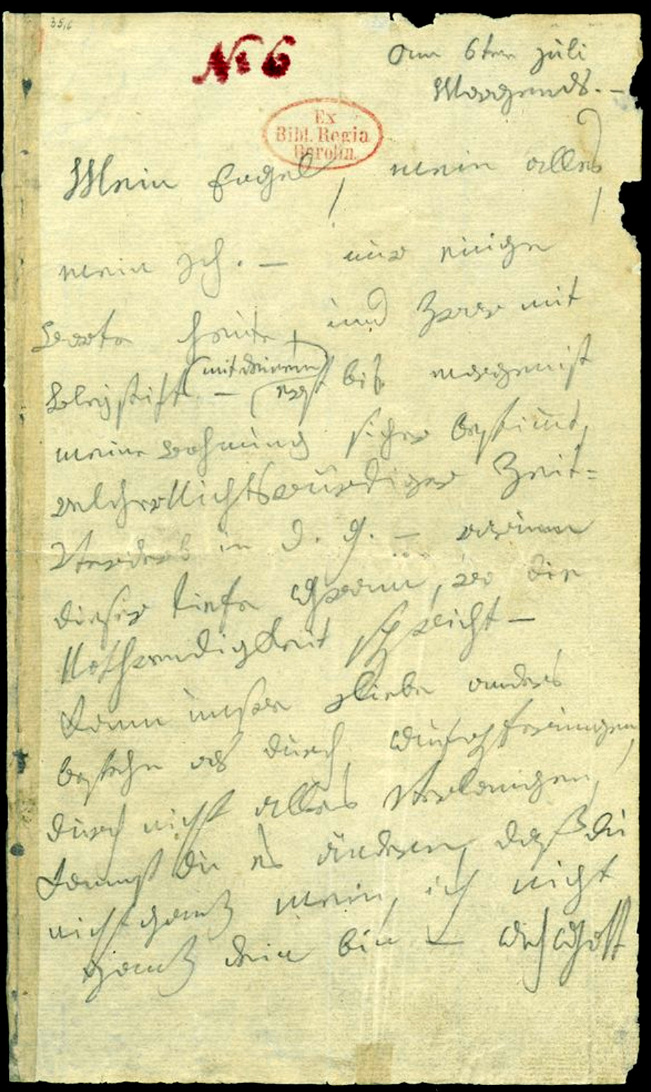Facsimile of the first page, 6/7 July 1812