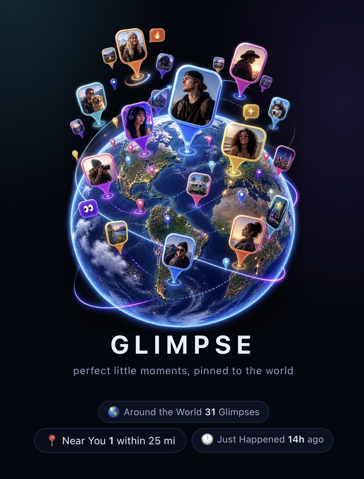GLIMPSE — the map of moments, live