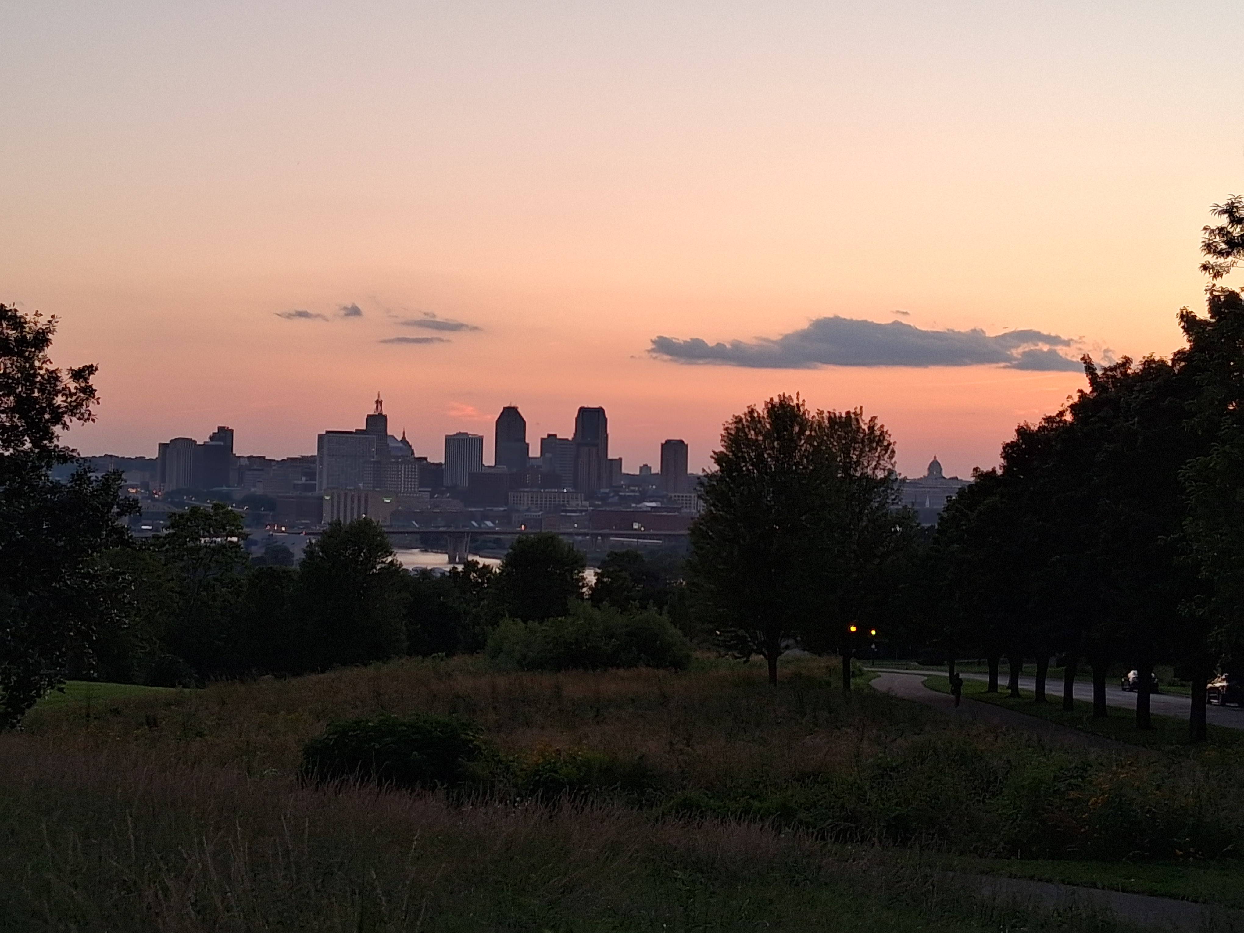 St. Paul at dusk, from an eastern overlook