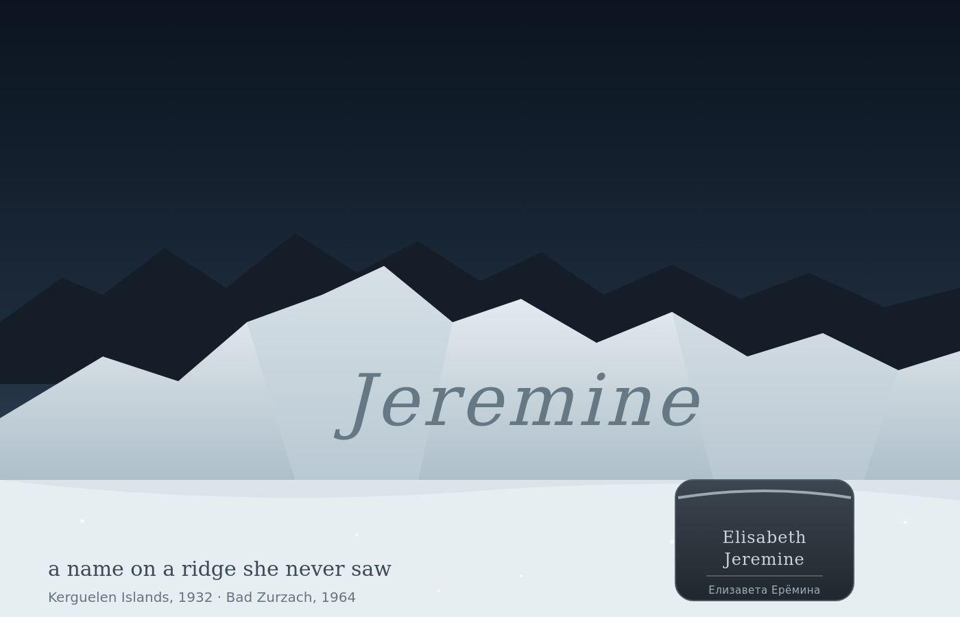 A hand-drawn mountain ridge