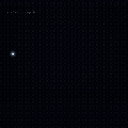 Echo gameplay: one ping lights the room and reveals the door