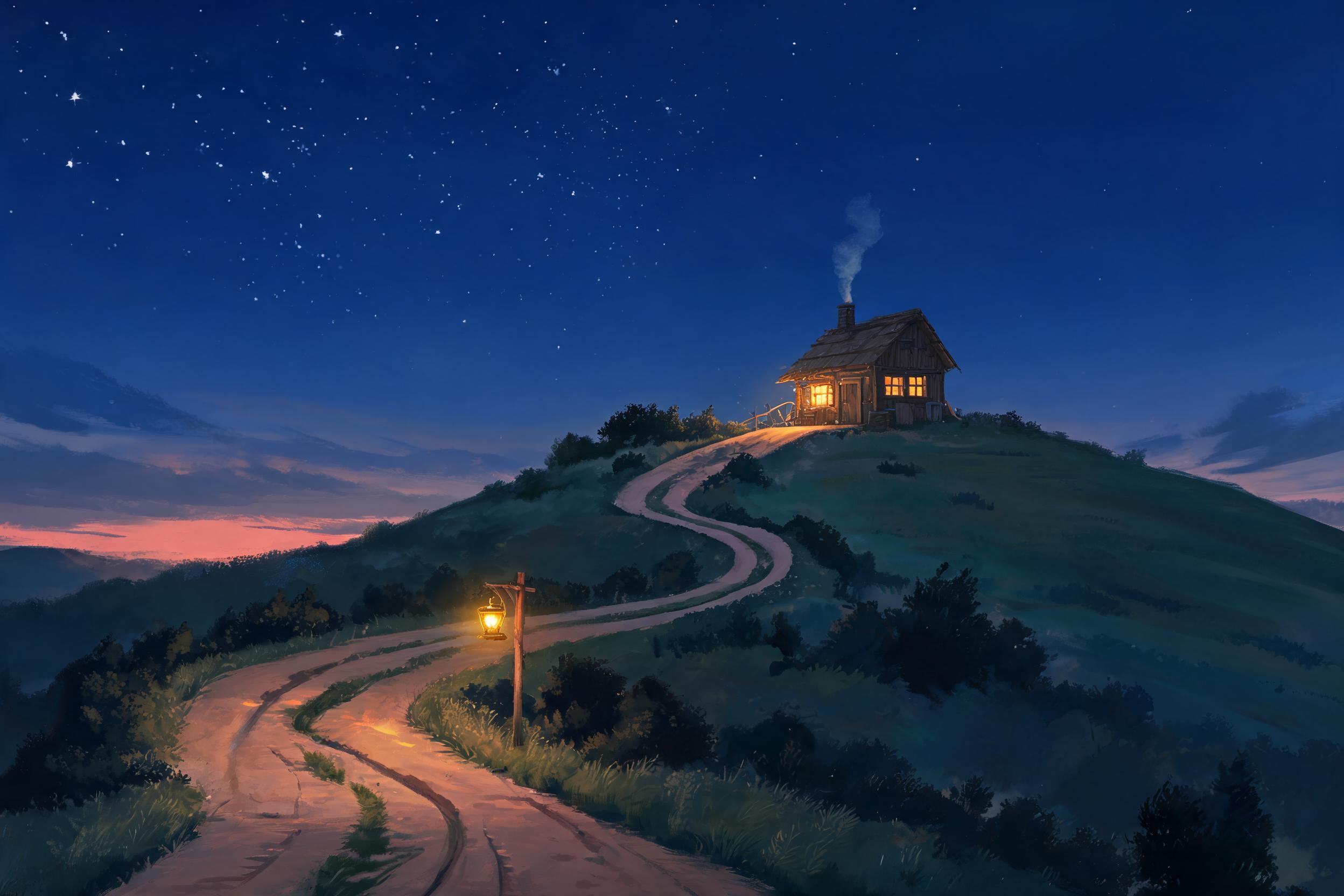 The road at dusk