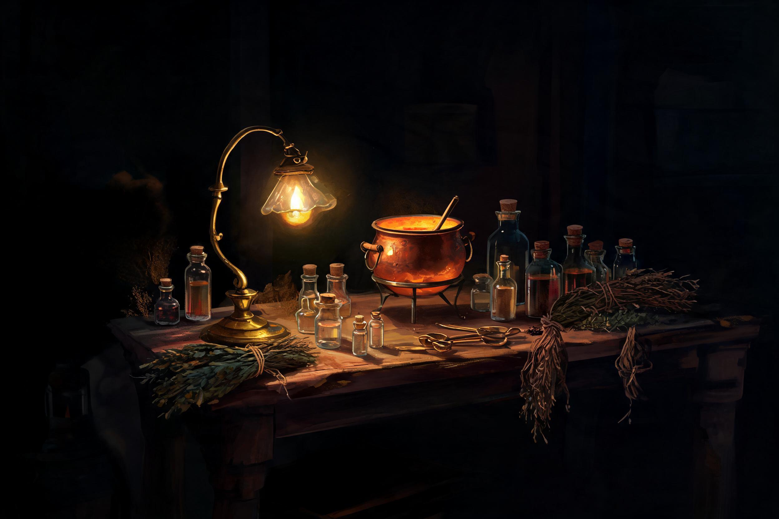 The workshop at night