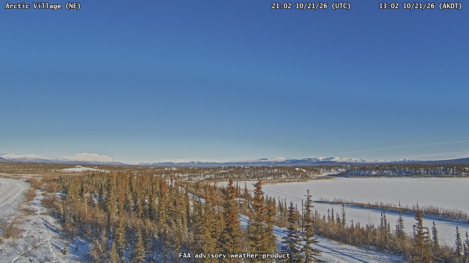 The Chandalar river at Arctic Village, northeast camera, 21:03Z on October 21