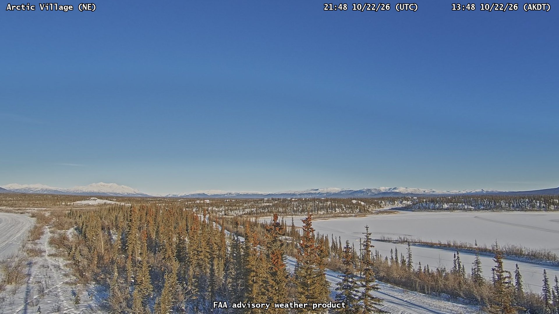The Chandalar river at Arctic Village, northeast camera, 21:48Z on October 22