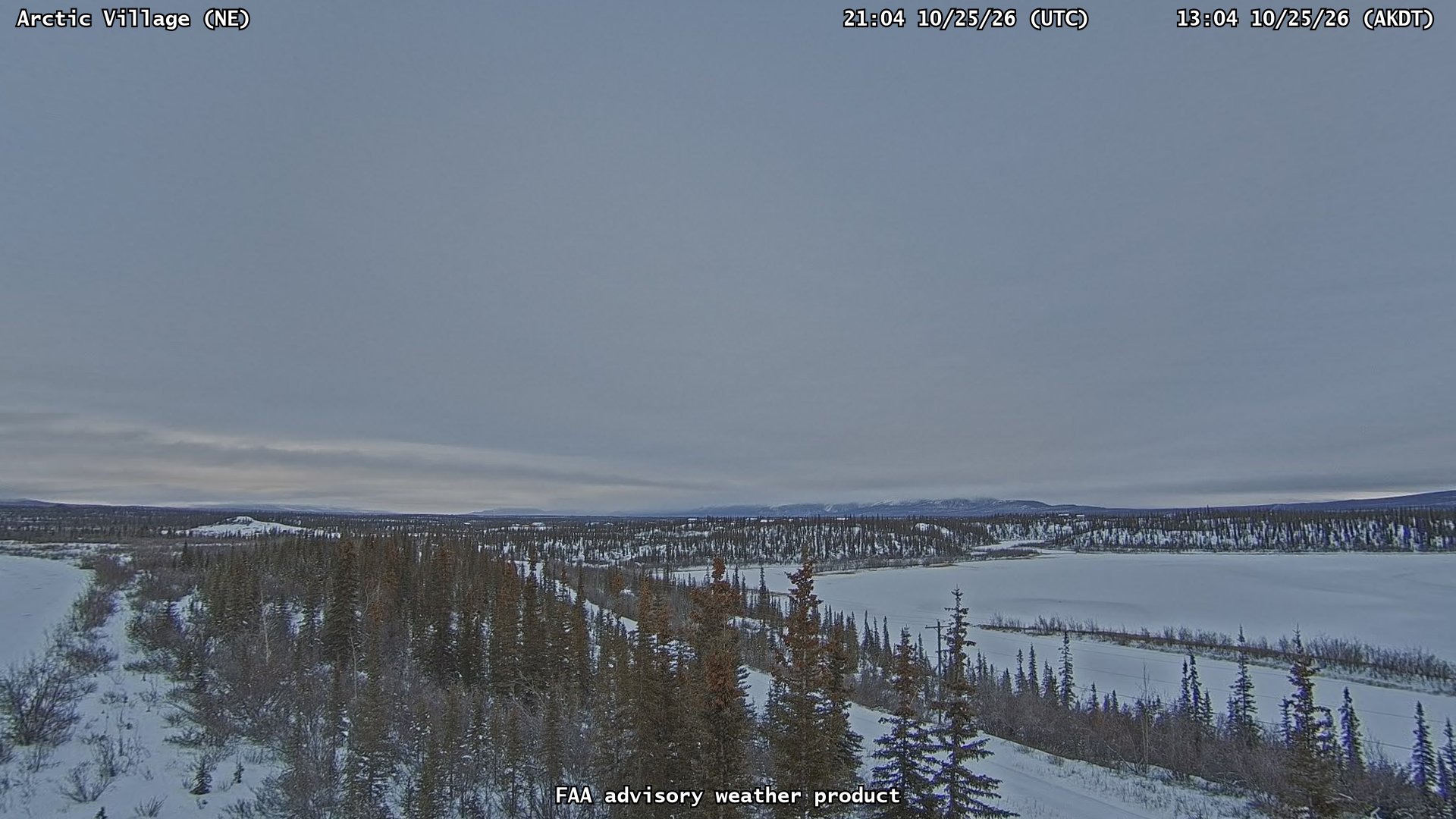 The Chandalar river at Arctic Village, northeast camera, 21:04Z on October 25